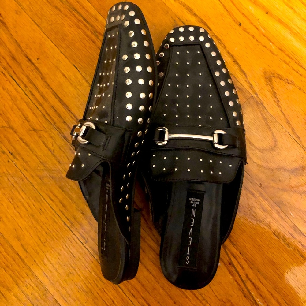 Steve Madden studded loafer slides